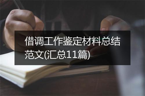 借调工作鉴定材料总结范文(汇总11篇)