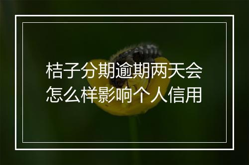桔子分期逾期两天会怎么样影响个人信用