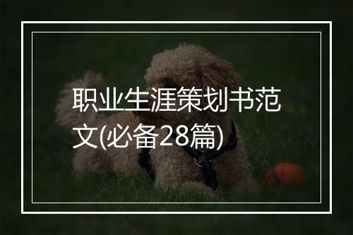职业生涯策划书范文(必备28篇)