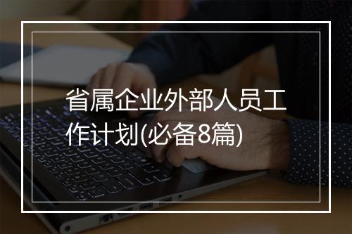省属企业外部人员工作计划(必备8篇)