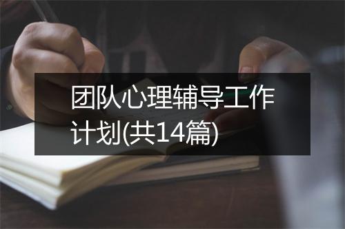 团队心理辅导工作计划(共14篇)