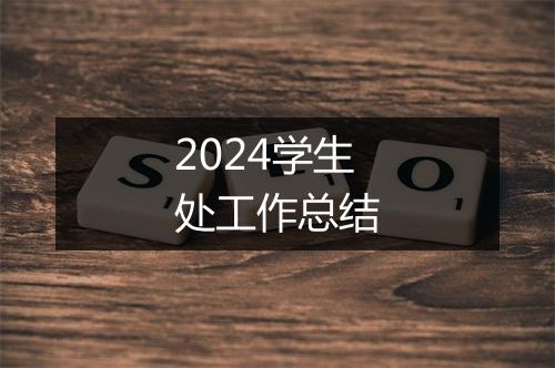 2024学生处工作总结