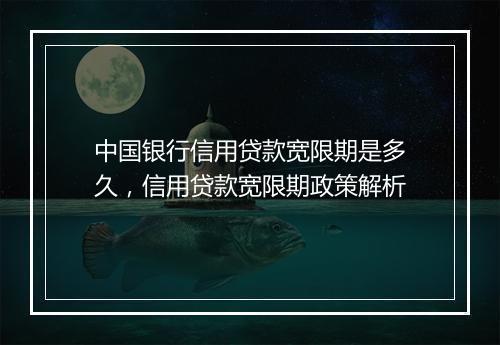 中国银行信用贷款宽限期是多久，信用贷款宽限期政策解析