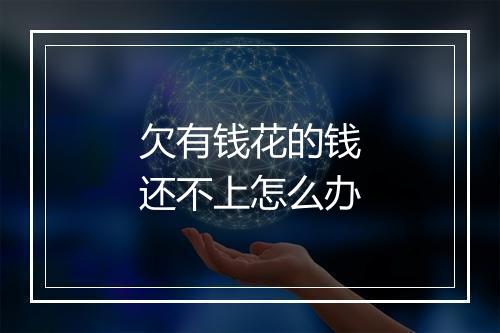 欠有钱花的钱还不上怎么办