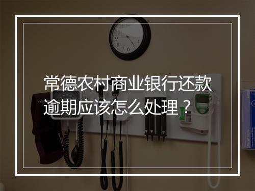 常德农村商业银行还款逾期应该怎么处理？