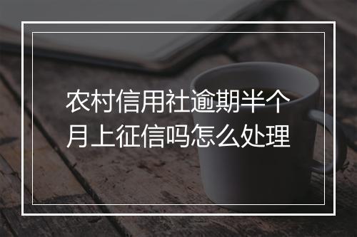 农村信用社逾期半个月上征信吗怎么处理
