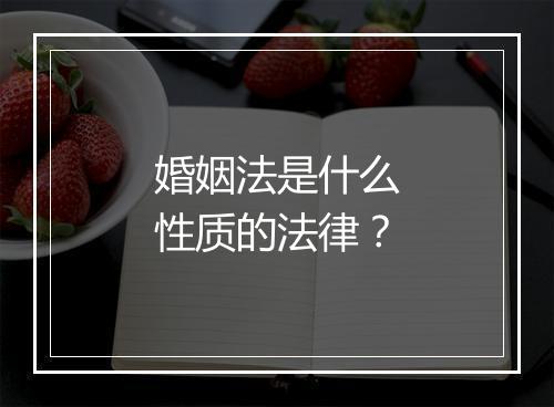 婚姻法是什么性质的法律？