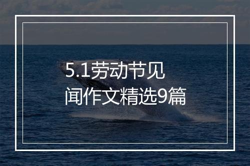 5.1劳动节见闻作文精选9篇