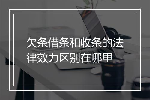欠条借条和收条的法律效力区别在哪里