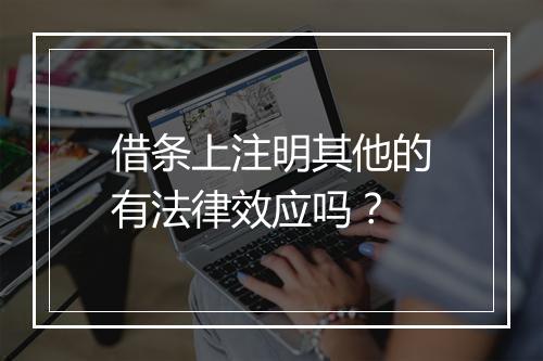 借条上注明其他的有法律效应吗？