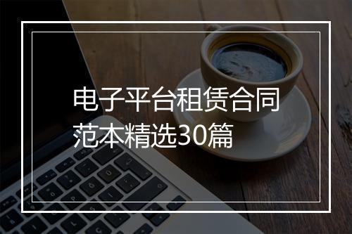 电子平台租赁合同范本精选30篇