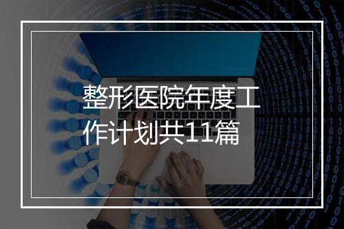 整形医院年度工作计划共11篇
