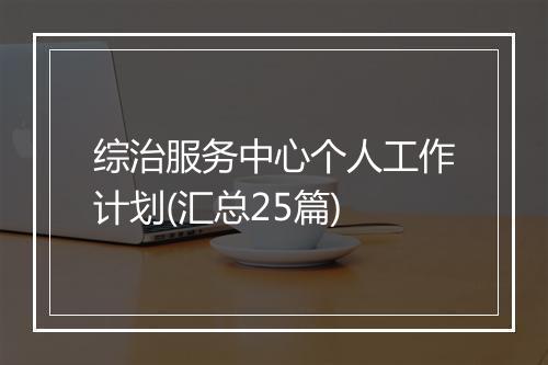 综治服务中心个人工作计划(汇总25篇)