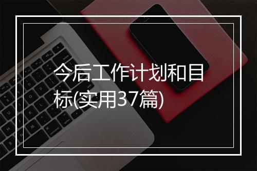 今后工作计划和目标(实用37篇)
