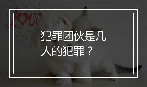 犯罪团伙是几人的犯罪？