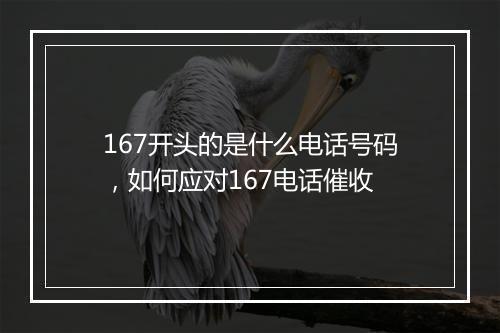 167开头的是什么电话号码，如何应对167电话催收