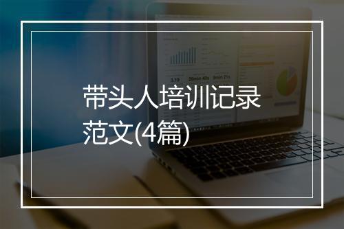 带头人培训记录范文(4篇)