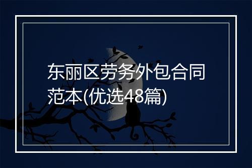 东丽区劳务外包合同范本(优选48篇)