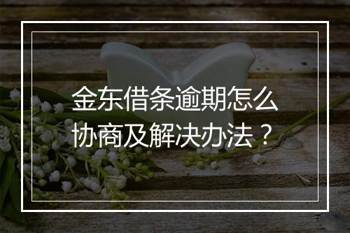 金东借条逾期怎么协商及解决办法？