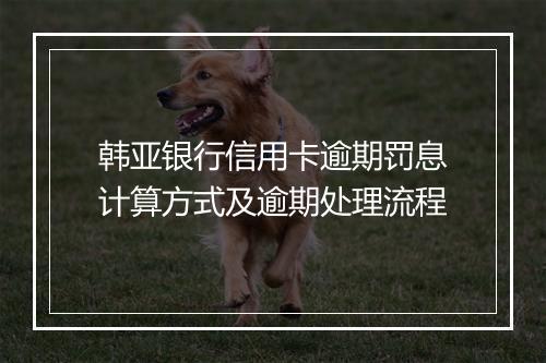 韩亚银行信用卡逾期罚息计算方式及逾期处理流程