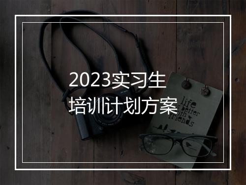 2023实习生培训计划方案