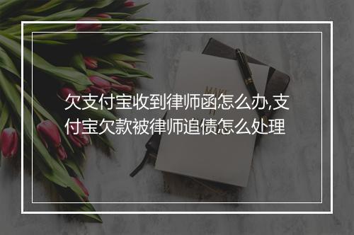 欠支付宝收到律师函怎么办,支付宝欠款被律师追债怎么处理