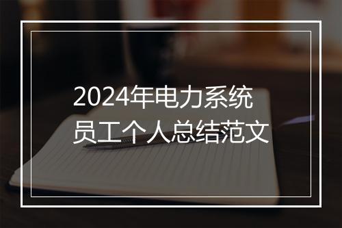 2024年电力系统员工个人总结范文