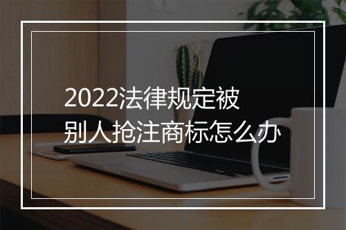 2022法律规定被别人抢注商标怎么办