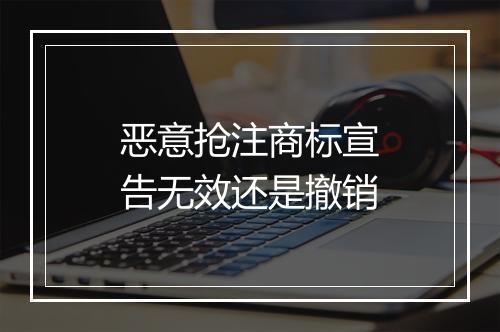 恶意抢注商标宣告无效还是撤销