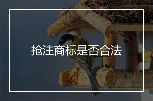 抢注商标是否合法