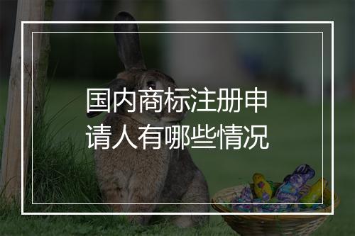 国内商标注册申请人有哪些情况