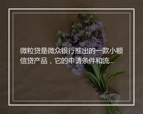 微粒贷是微众银行推出的一款小额信贷产品，它的申请条件和流程可能会因地区、时间等因素而有所不同。一般来说，微粒贷需要借款人提供以下信息才能通过