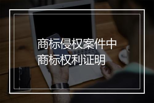 商标侵权案件中商标权利证明