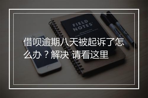 借呗逾期八天被起诉了怎么办？解决 请看这里