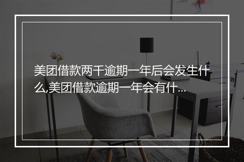 美团借款两千逾期一年后会发生什么,美团借款逾期一年会有什么后果