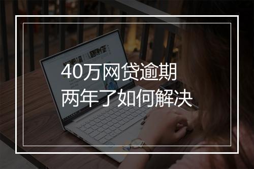 40万网贷逾期两年了如何解决