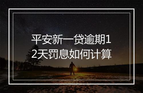 平安新一贷逾期12天罚息如何计算