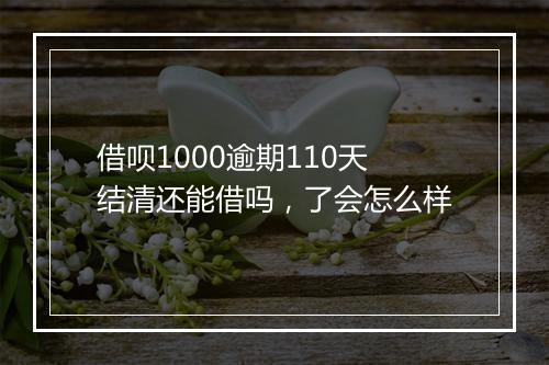 借呗1000逾期110天结清还能借吗，了会怎么样