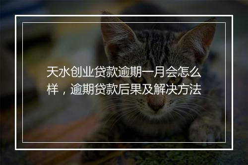 天水创业贷款逾期一月会怎么样，逾期贷款后果及解决方法