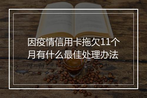 因疫情信用卡拖欠11个月有什么最佳处理办法