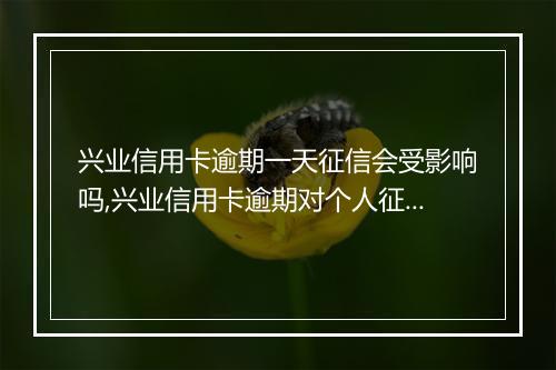 兴业信用卡逾期一天征信会受影响吗,兴业信用卡逾期对个人征信的影响程度