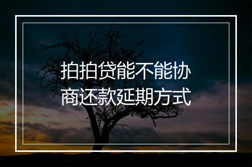 拍拍贷能不能协商还款延期方式