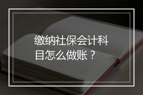 缴纳社保会计科目怎么做账？