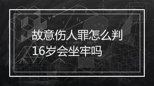 故意伤人罪怎么判16岁会坐牢吗