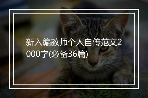 新入编教师个人自传范文2000字(必备36篇)