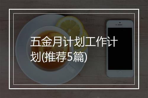 五金月计划工作计划(推荐5篇)