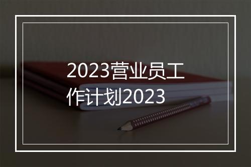2023营业员工作计划2023