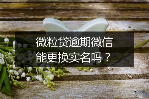 微粒贷逾期微信能更换实名吗？