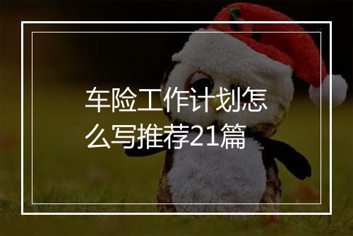 车险工作计划怎么写推荐21篇