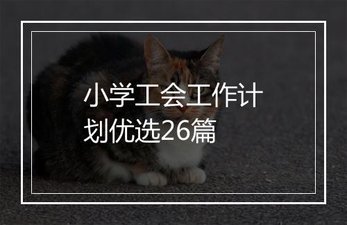 小学工会工作计划优选26篇